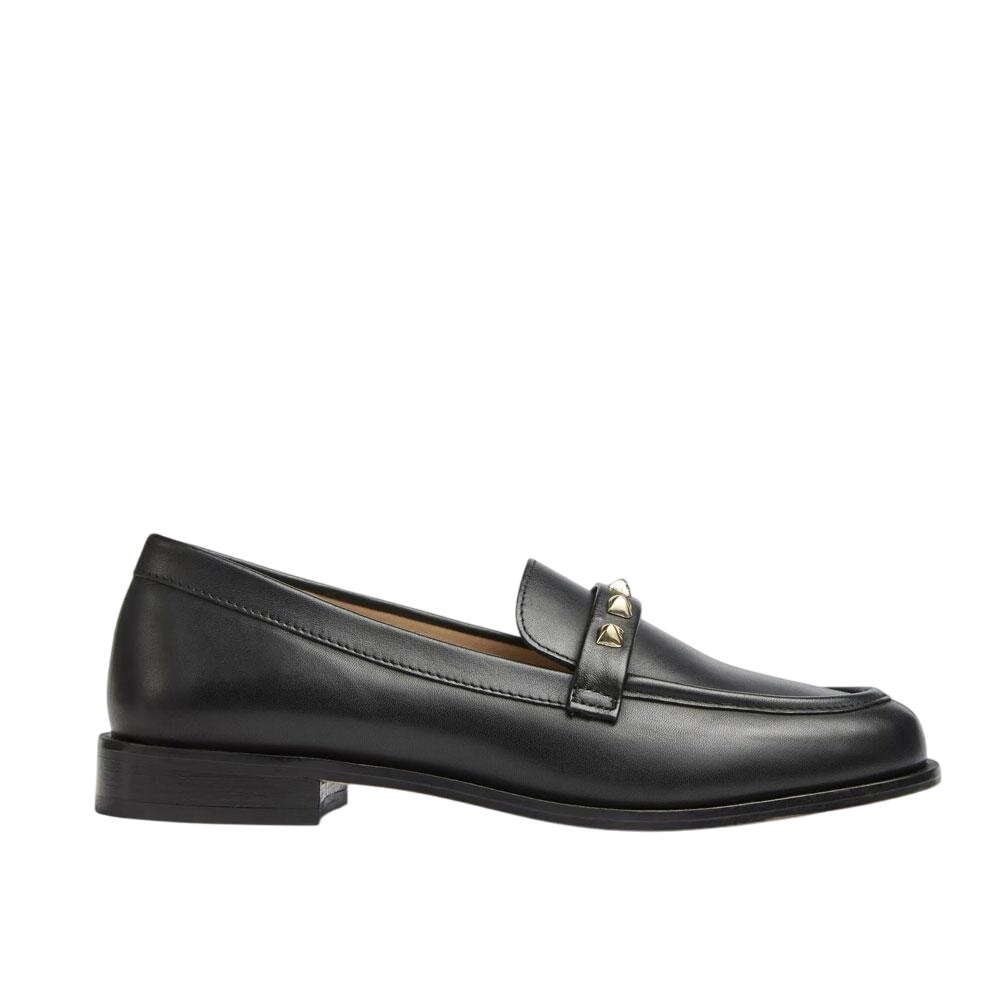 Stellar Black Leather Loafers